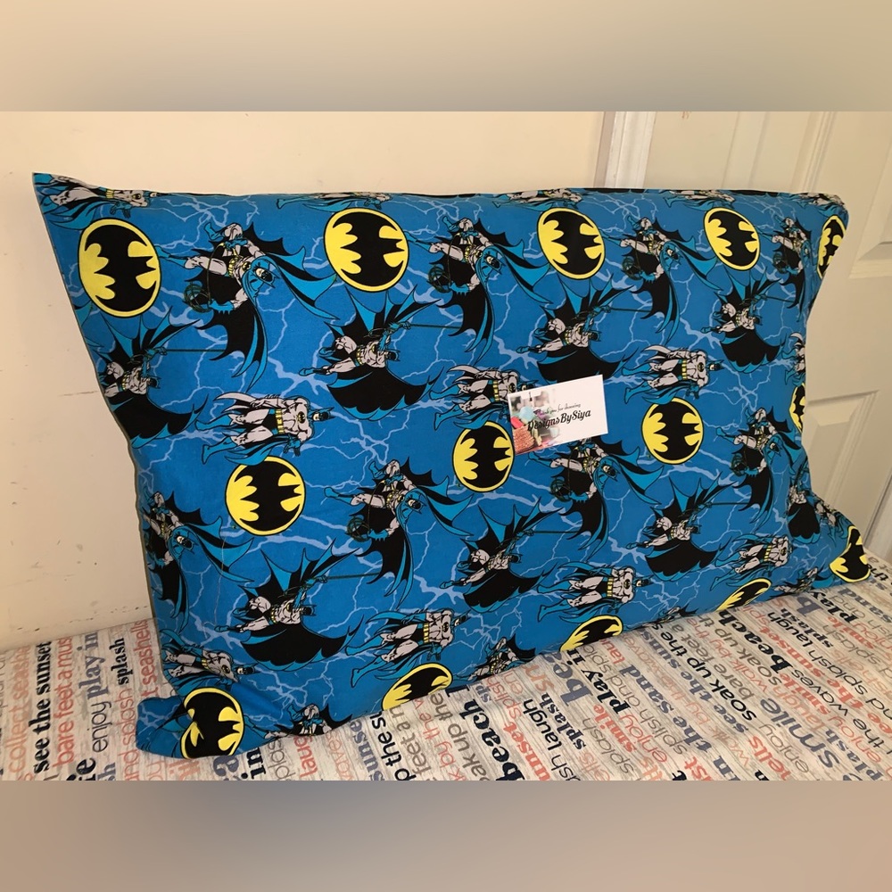 New Batman Print Pillow Cover (hand sewn)